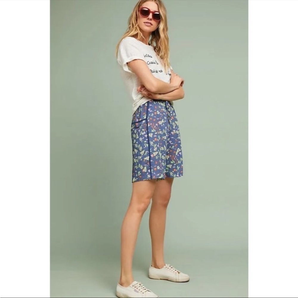 Anthropologie- Blossoming Bermuda Floral High Rise Shorts- Small